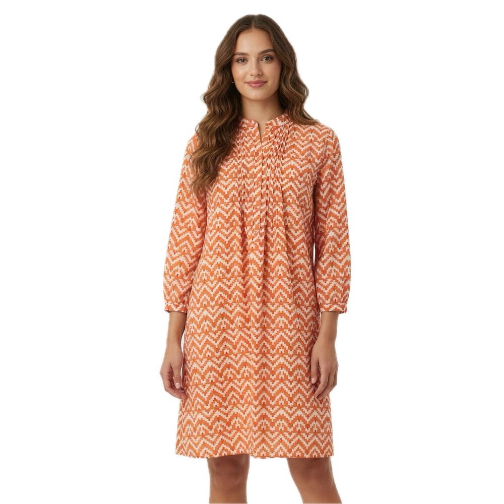 GAP Grace Shift Orange White Chevron Sheath Dress Small